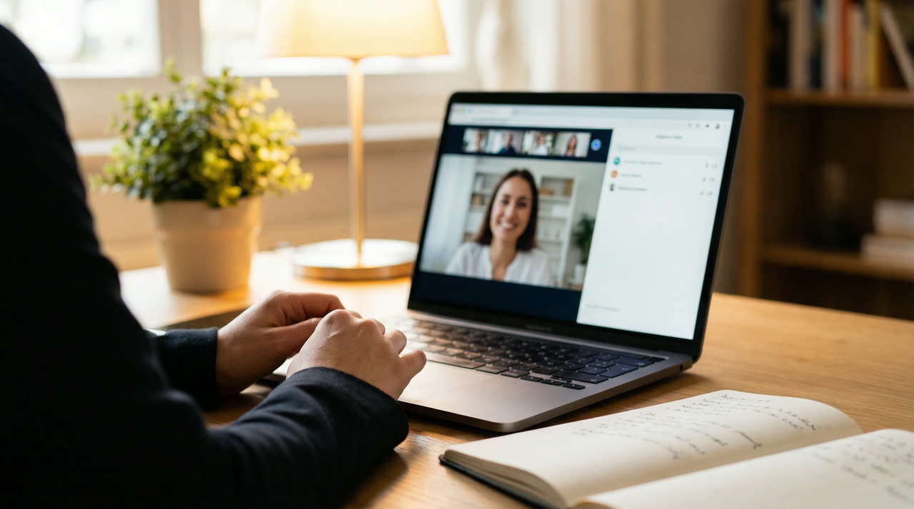 Distraction-free coaching call with transcript capture